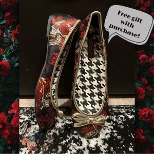 💀RARE💀 IRONFIST Sugar Skull & Rose Flats